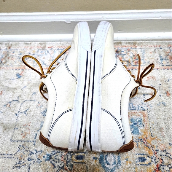 Polo Vaughn by Ralph Lauren Canvas Leather Upper White Sneakers Men's Size 11D. - Picture 5 of 9